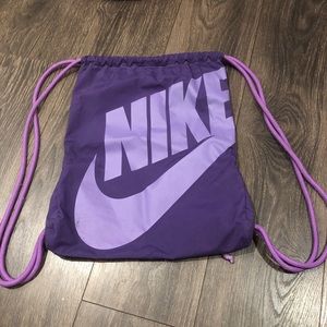 purple nike drawstring bag